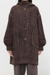Mutedance 24 Autumn and Winter Scarf Buttoned Jacket Series MD-MD24FW07-BROWN
